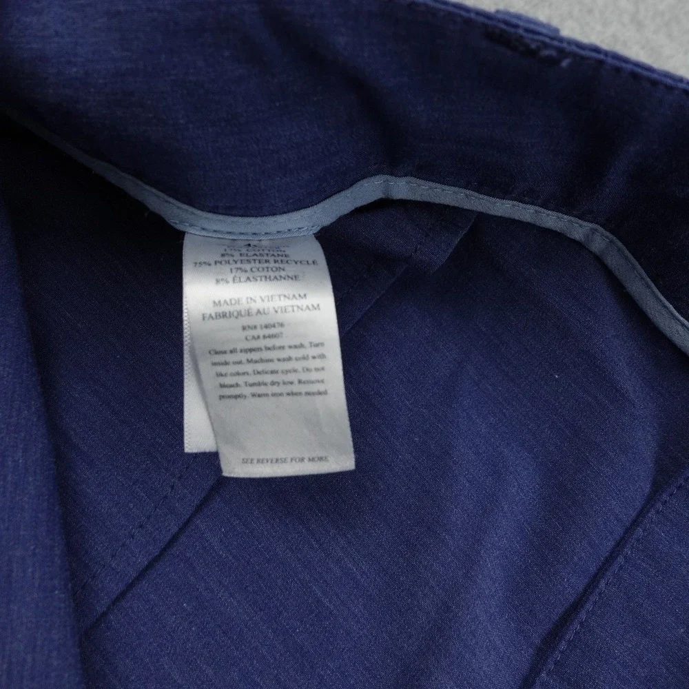 Faherty All Day Shorts Mens 42 Blue Drawstring Flat Front Pocket Comfort Organic